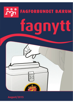 Fagnytt August 2015 - Fagforbundet Bærum