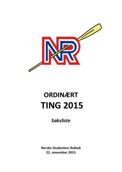 TING 2015 - Norges Roforbund