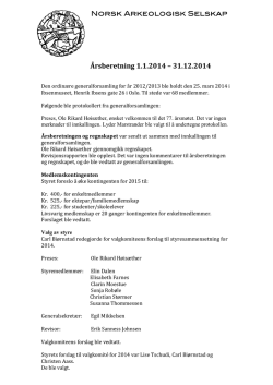 Årsberetning 1.1.2014 – 31.12.2014