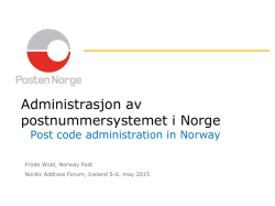 Administrasjon av postnummersystemet i Norge