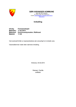 SØR-VARANGER KOMMUNE Innkalling