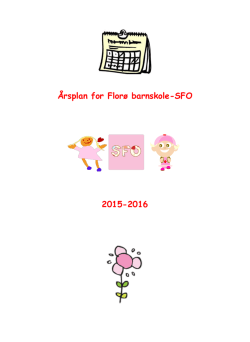 Årsplan for Florø barnskole-SFO 2015-2016