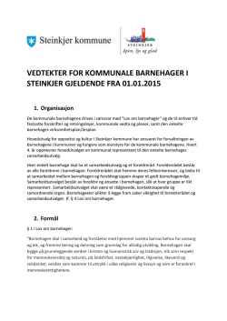 Vedtekter for kommunale barnehager i Steinkjer