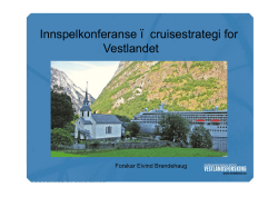 Innspelkonferanse – cruisestrategi for Vestlandet