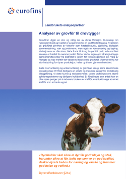 Analyser til melkeproduksjon
