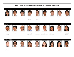 2015-2016 Ophthalmology Residents