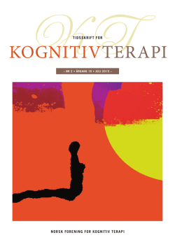 Tidsskrift 2 2015 - Norsk Forening for Kognitiv Terapi
