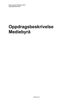 Oppdragsbeskrivelse mediebyrå 2015