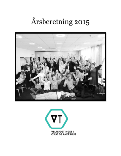 Årsmelding 2015 - Velferdstinget i Oslo og Akershus