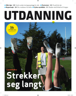 L&aelig;rerhelsa: - Utdanningsnytt