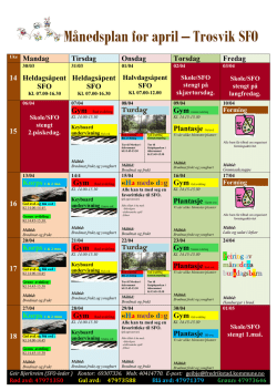 Månedsplan for april – Trosvik SFO