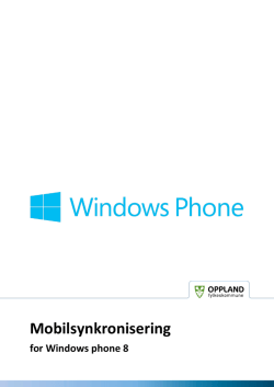 Mobilsynkronisering for Windows Phone 8/8.1