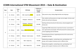 CCMN International STM Movement 2015 – Date & Destination