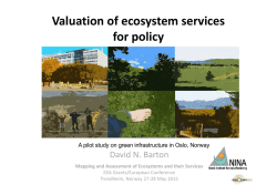 Valuation of ecosystem services for policy