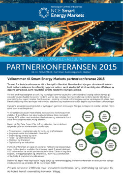 PARTNERKONFERANSEN 2015 - NCE Smart Energy Markets