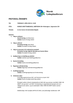 Protokoll 2015 - Norsk Lekeplassforum