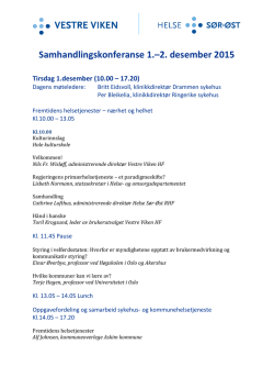 Program Samhandlingskonferansen 2015