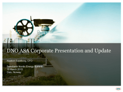 DNO Corporate Presentation and Update 19 March