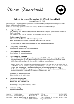 Referat fra generalforsamling 2014 Norsk Knarrklubb