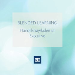 BLENDED LEARNING Handelshøyskolen BI Executive