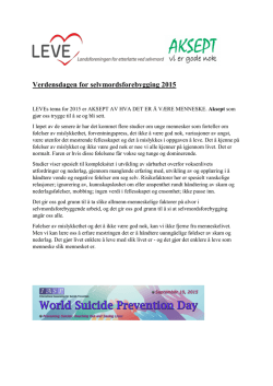 Verdensdagen for selvmordsforebygging 2015