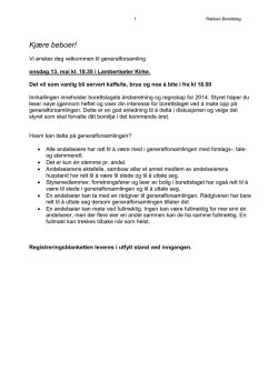 Kj&aelig;re beboer! - Rabben Borettslag