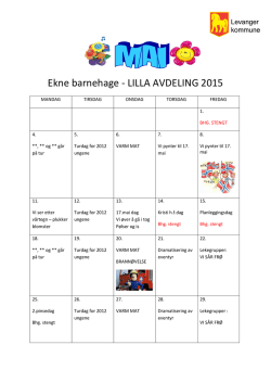 Ekne barnehage - LILLA AVDELING 2015