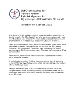 Infoskriv TKRG nr.2 2015 - Norges gymnastikk og turnforbund