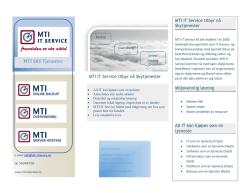 MTI IT Service tilbyr nå Skytjenester MTI IT Service tilbyr nå