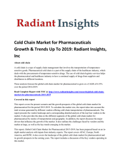 Cold Chain Market for Pharmaceuticals Size, Application Analysis, Growth Trends And Forecasts: Radiant Insights, Inc