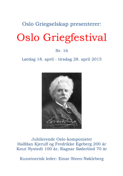 program book - Oslo Griegselskap