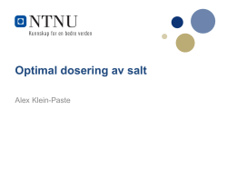 Optimal dosering av salt