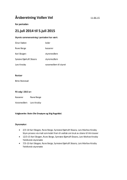 Årsberetning Vollen Vel 21.juli 2014 til 5.juli 2015