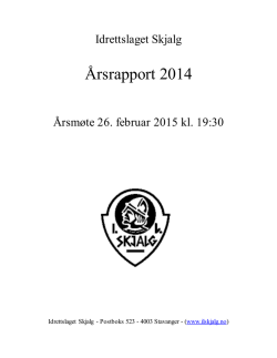 Skjalg – årsrapport 2014 med agenda