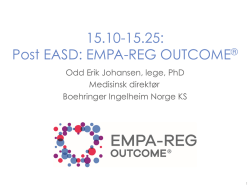 15.10-15.25: Post EASD: EMPA-REG OUTCOME®