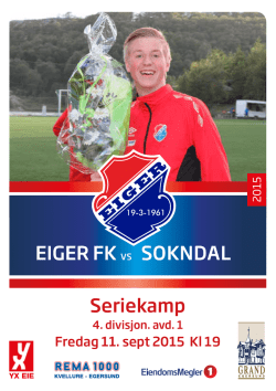 Seriekamp EIGER FK VS SOKNDAL