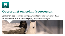 Overordnet om søknadsprosessen ved Christine Bjørge