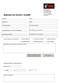 Søknad om konto / kreditt
