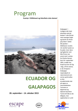 Ecuador og galapagos - Nordnorsk Pensjonistskole