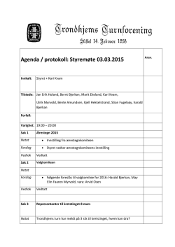 Agenda / protokoll: Styremøte 03.03.2015