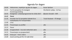 Agenda for dagen - ITS