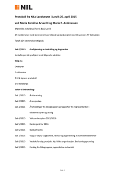 Protokoll fra NILs Landsmøte i Larvik 25. april 2015 ved Maria
