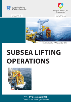 subsea lifting operations - Tekniske Foreningers Servicekontor