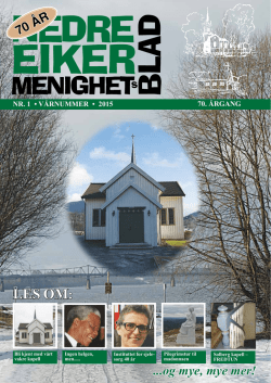 Nr. 1- 2015 - Kirken i Nedre Eiker