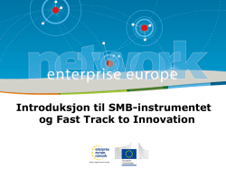Introduksjon til SMB-instrumentet og Fast Track to - ITS