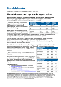 2015-10-21 Fortsatt vekst for Handelsbanken i Norge