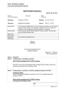 Protokoll fra møte 07/15 - 17.9.2015