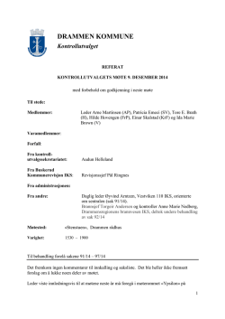 Møteprotokoll fra møtet 9. desember 2015