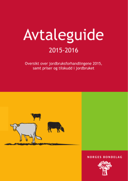 Oversikt over jordbruksforhandlingene 2015