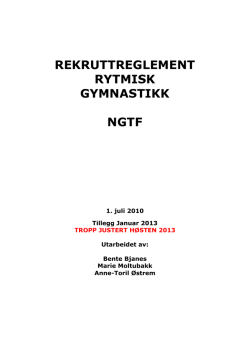 Rekruttreglement - Norges gymnastikk og turnforbund